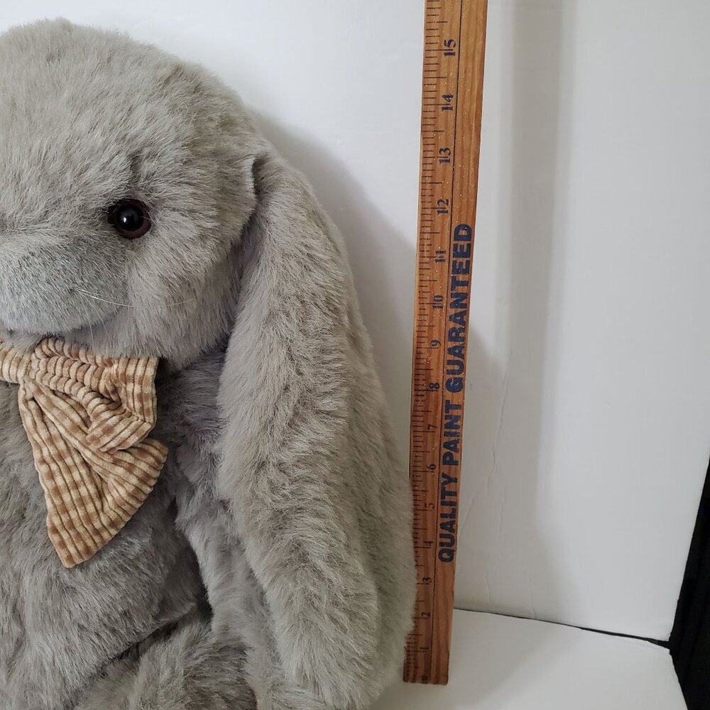 Vintage Stuffy Rabbit People Pals Toy Plush Easter Bunny Checked Corduroy Trim - Picture 15 of 16
